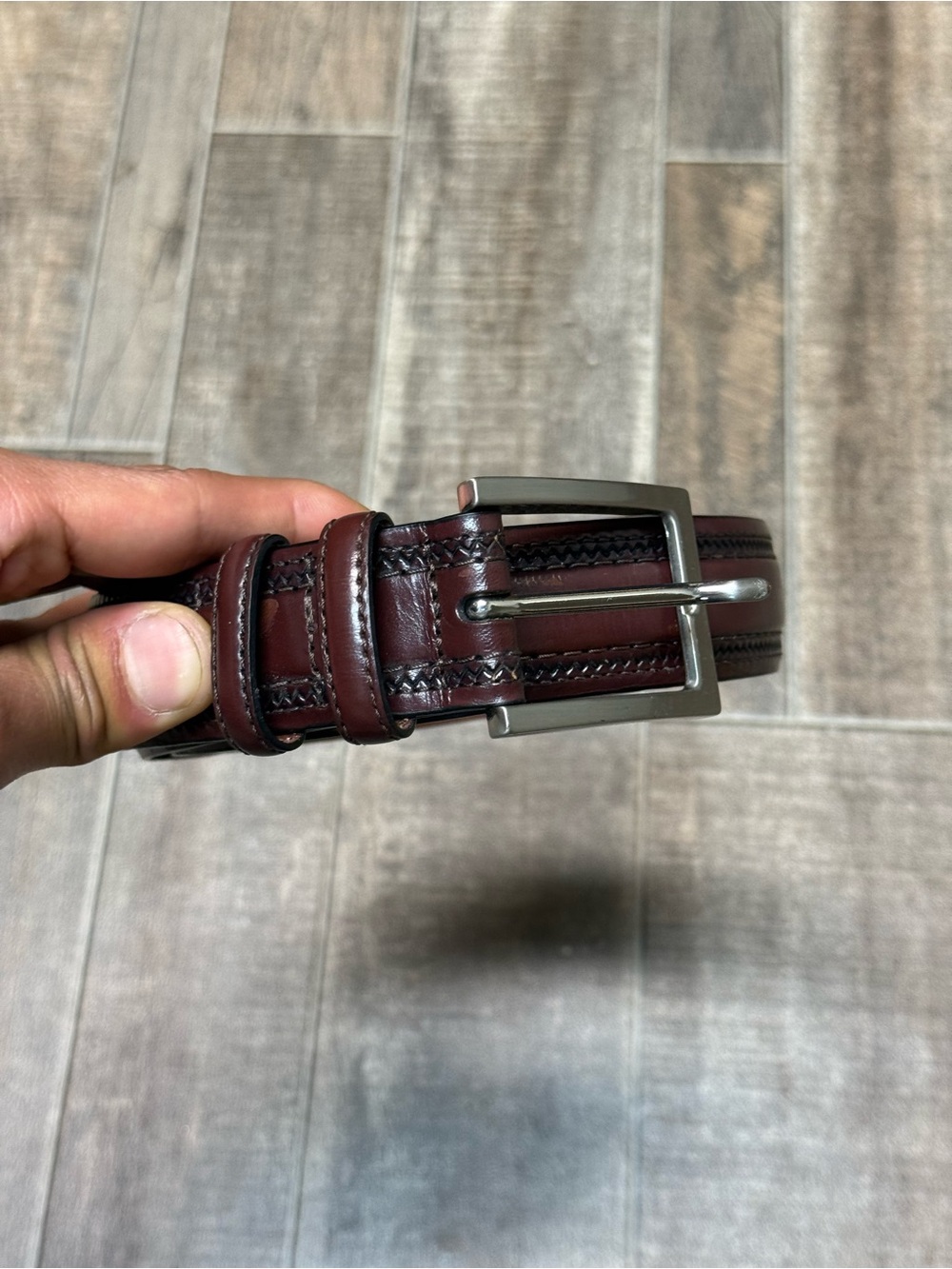 Braid Woven Italian Burgundy Full Grain
Leather Belt